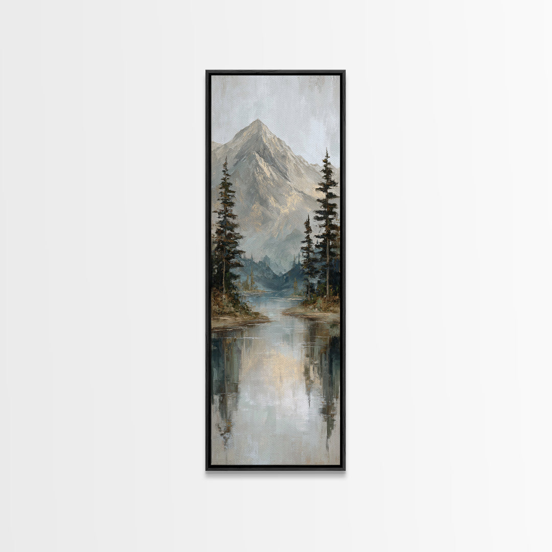 Serene Mountain Lake for Boutique Hotel Mood Canvas Print, Hotel Art, Modern Wall Art, Hotel Decor, Fine Art, Boutique, HOT-1x3-68