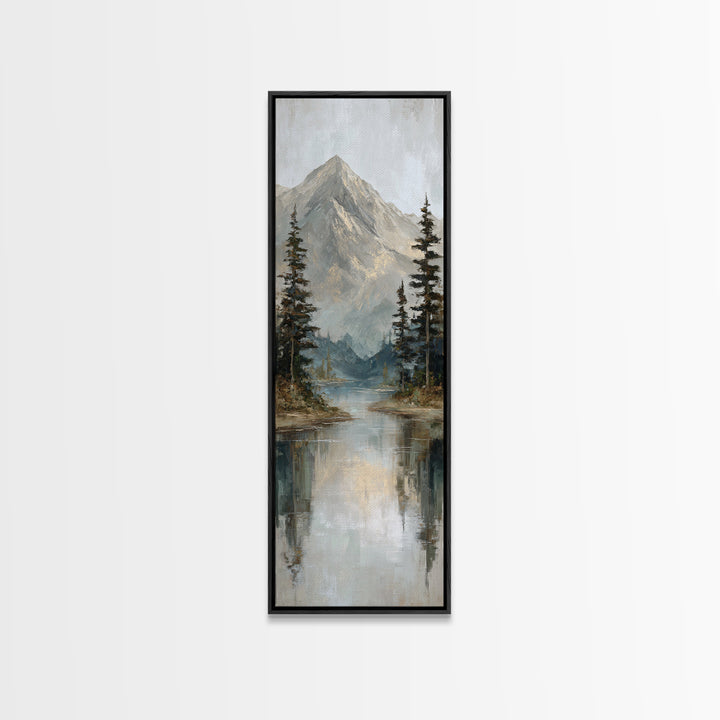 Serene Mountain Lake for Boutique Hotel Mood Canvas Print, Hotel Art, Modern Wall Art, Hotel Decor, Fine Art, Boutique, HOT-1x3-68