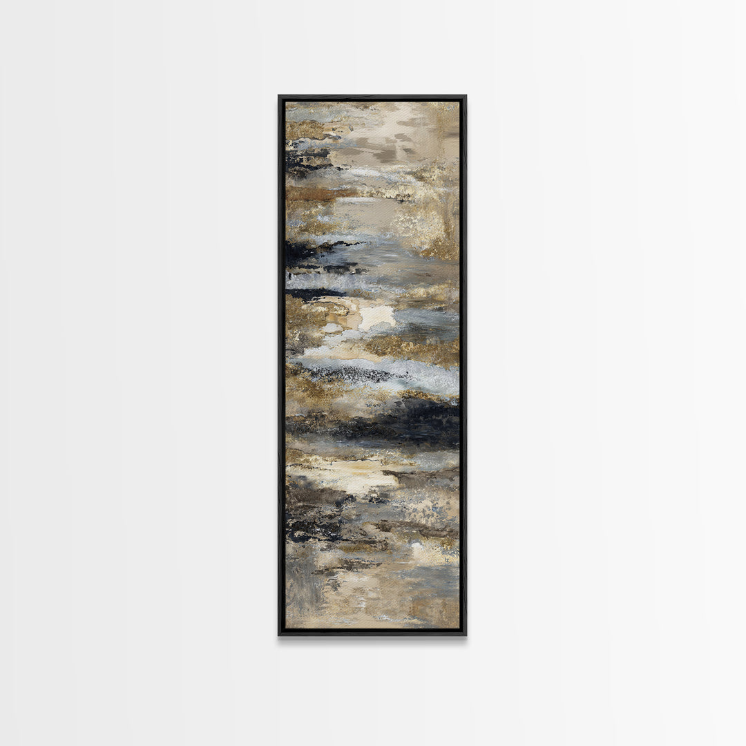 Gold Accented Abstract for Upscale Lobby Canvas Print, Hotel Art, Abstract Art, Hotel Decor, Boutique, Gallery Wall Art, HOT-1x3-73