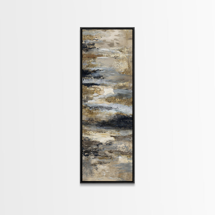 Gold Accented Abstract for Upscale Lobby Canvas Print, Hotel Art, Abstract Art, Hotel Decor, Boutique, Gallery Wall Art, HOT-1x3-73