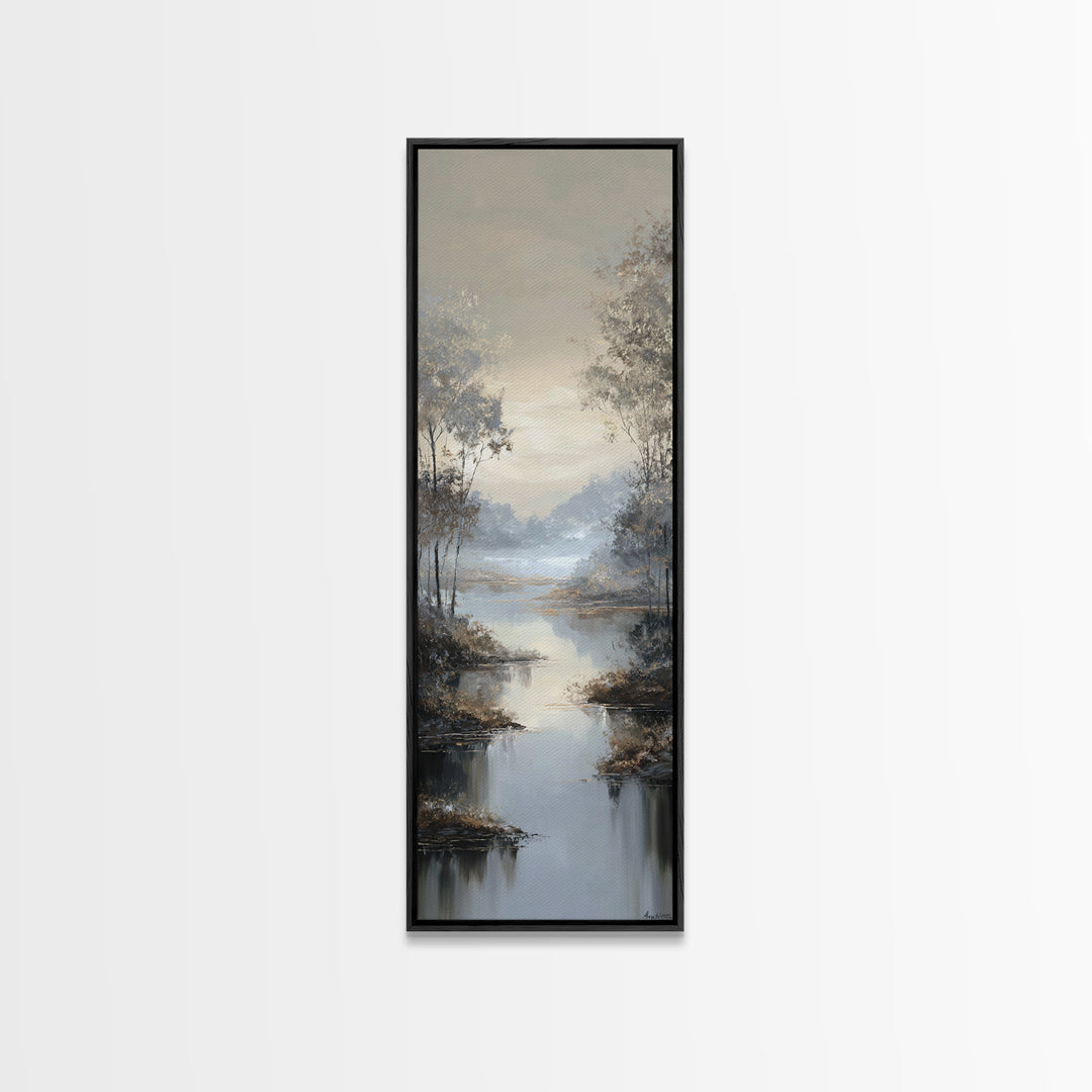Luxury Monochrome Landscape Canvas Print, Hotel Art, Wall Art, Hotel Decor, Fine Art, Boutique, Abstract Art, Framed Art, HOT-1x3-90
