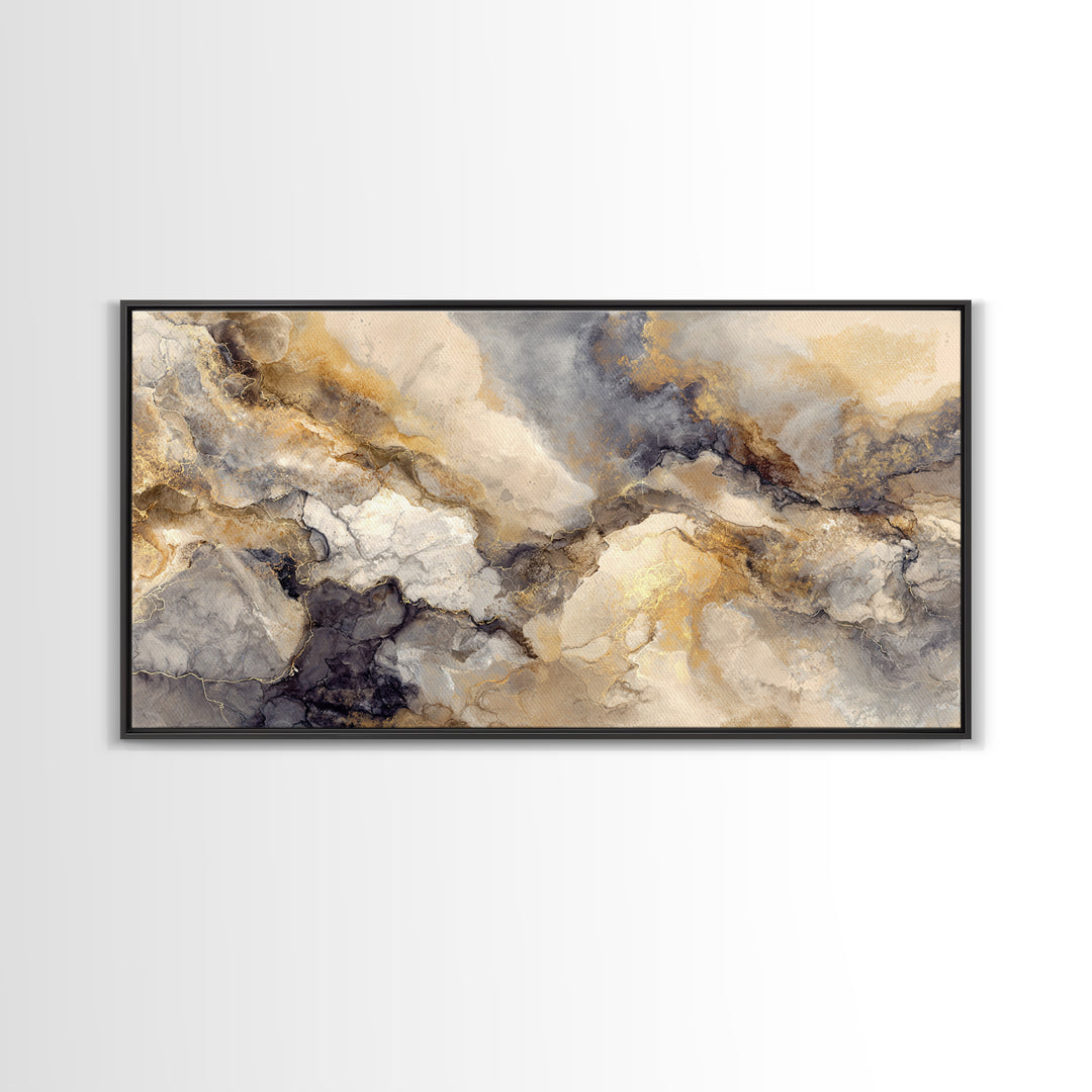 Abstract Marble Texture Framed Canvas Print, Hotel Art, Hotel Decor, Abstract Art, Boutique, Framed Art, Wood Wall Art, HOT-2x1-15