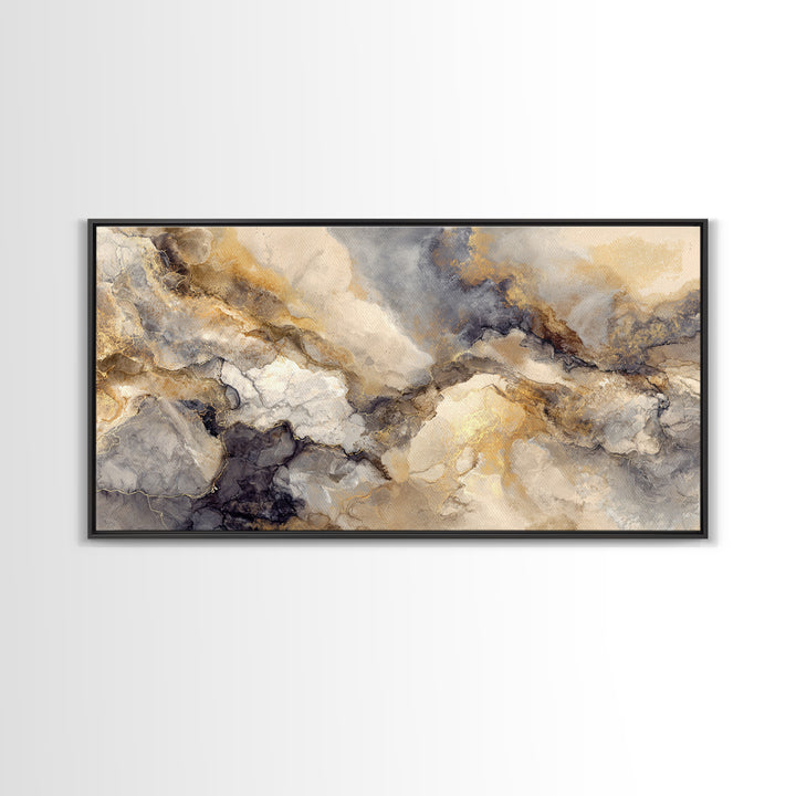 Abstract Marble Texture Framed Canvas Print, Hotel Art, Hotel Decor, Abstract Art, Boutique, Framed Art, Wood Wall Art, HOT-2x1-15