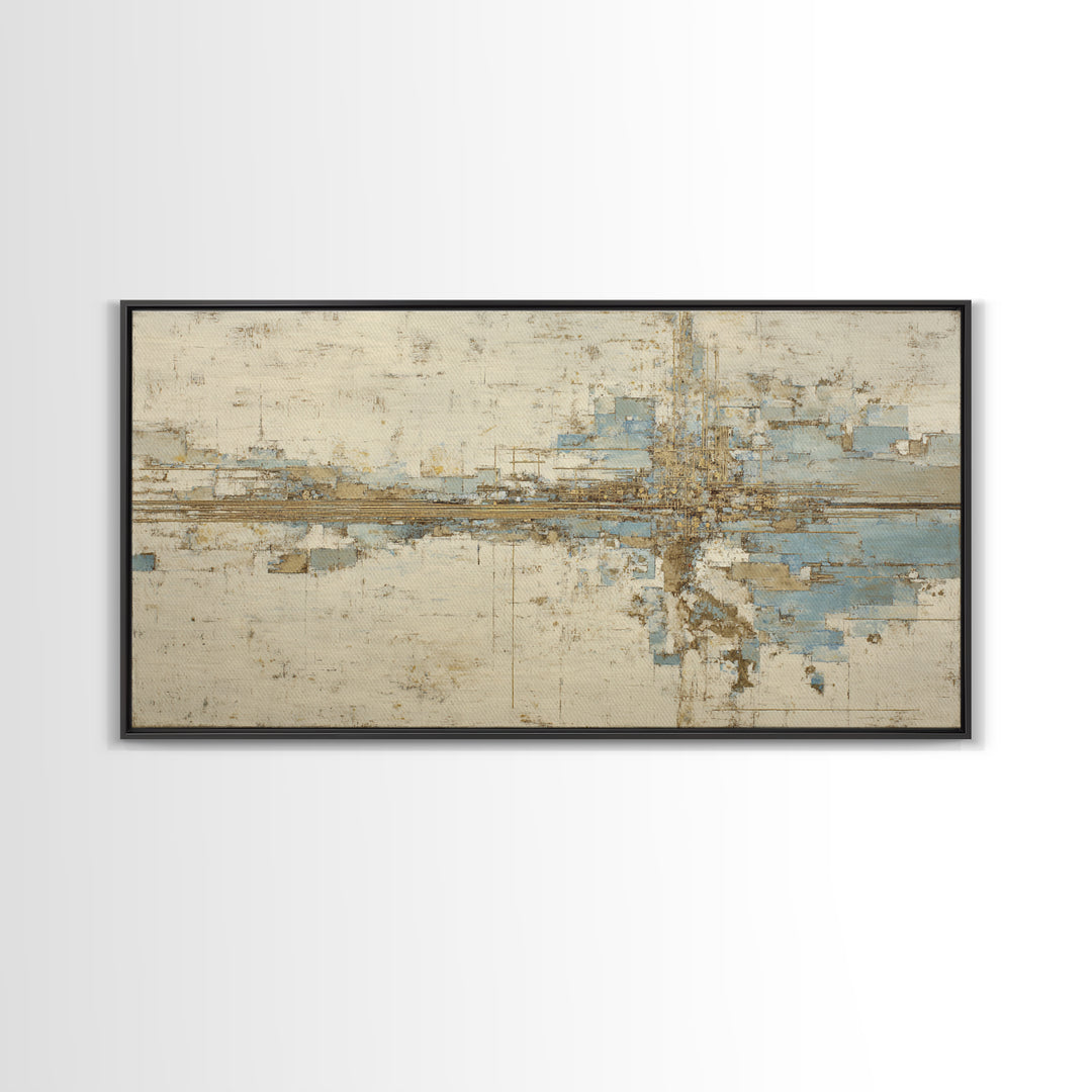 City Map Abstract Lines Without Readable Labels Framed Canvas Print, Hotel Art, Statement Artwork, Hotel Decor, Abstract Art, HOT-2x1-20