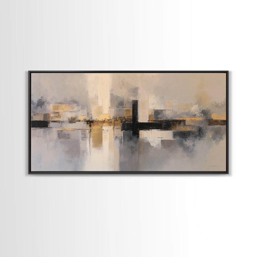Modern Geometric Composition Framed Canvas Print, Hotel Art, Abstract Art, Hotel Decor, Fine Art, Boutique, Gallery Wall Art, HOT-2x1-3