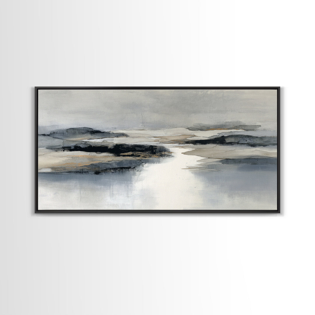 Japanese Ink Landscape Framed Canvas Print, Hotel Art, Luxury Decor, Hotel Decor, Fine Art, Boutique, Art Prints, Hazbin Hotel, HOT-2x1-38