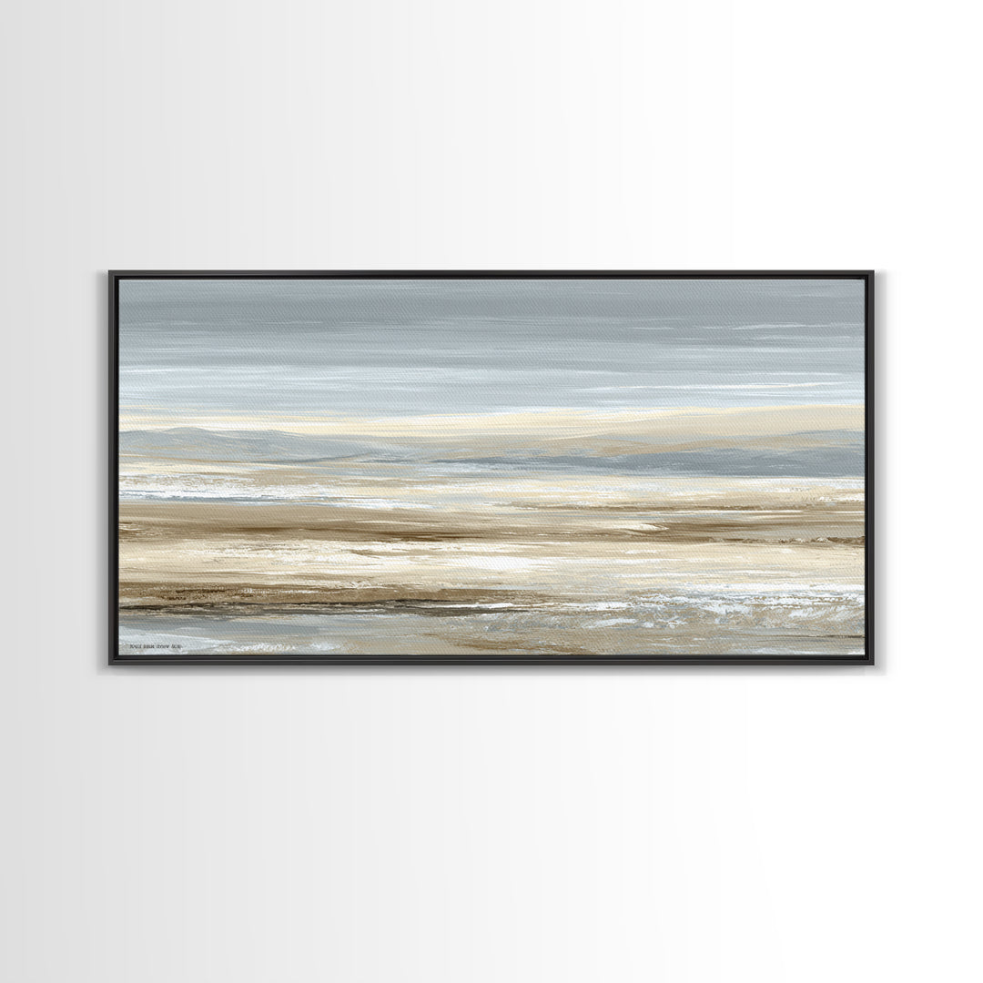 Panoramic Desert Horizon Canvas Print, Hotel Art, Hotel Decor, Oil Painting, Boutique, Wall Sculpture, Coastal Wall Art, HOT-2x1-64