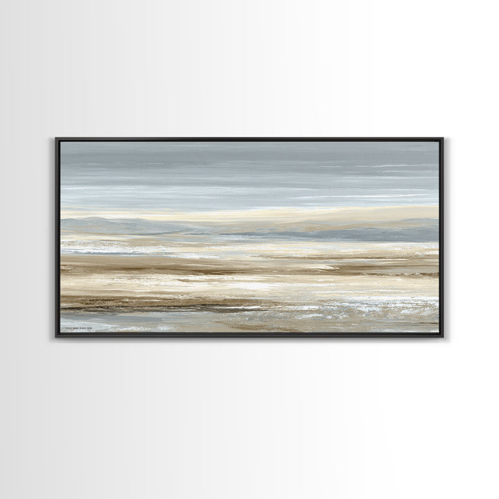 Panoramic Desert Horizon Canvas Print, Hotel Art, Hotel Decor, Oil Painting, Boutique, Wall Sculpture, Coastal Wall Art, HOT-2x1-64