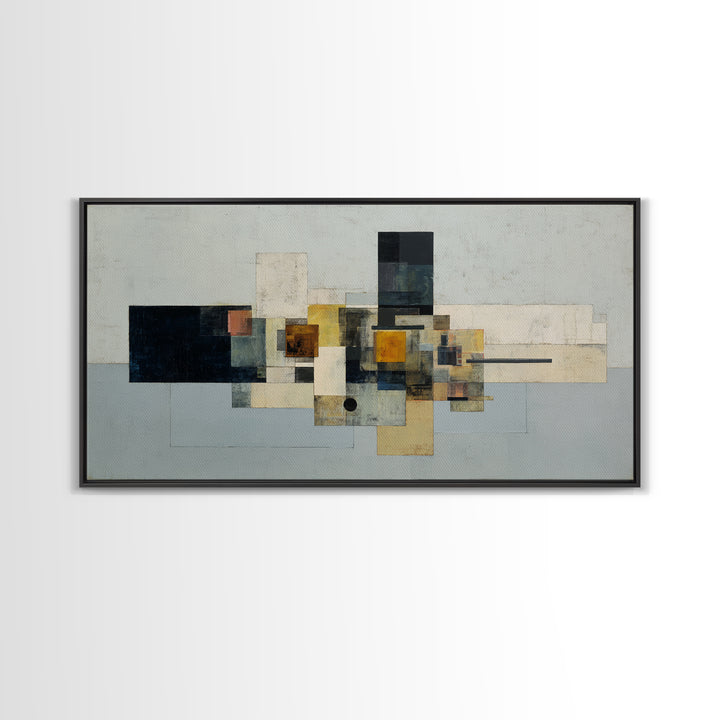 Modern Geometric Composition Framed Canvas Print, Hotel Art, Room Decor, Hotel Decor, Abstract Art, Boutique, Art Print, HOT-2x1-75