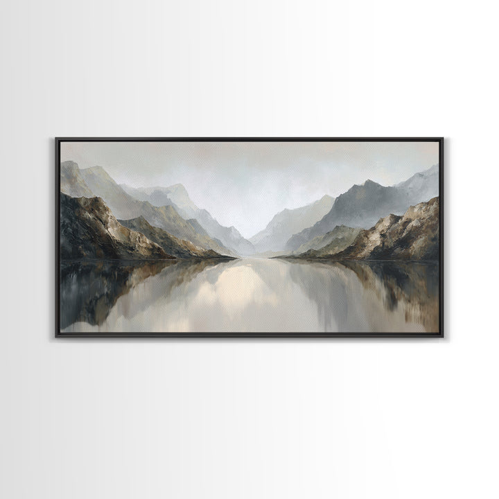 Serene Mountain Lake for Boutique Hotel Mood Canvas Print, Hotel Art, Living Room Decor, Hotel Decor, Fine Art, Boutique, HOT-2x1-76