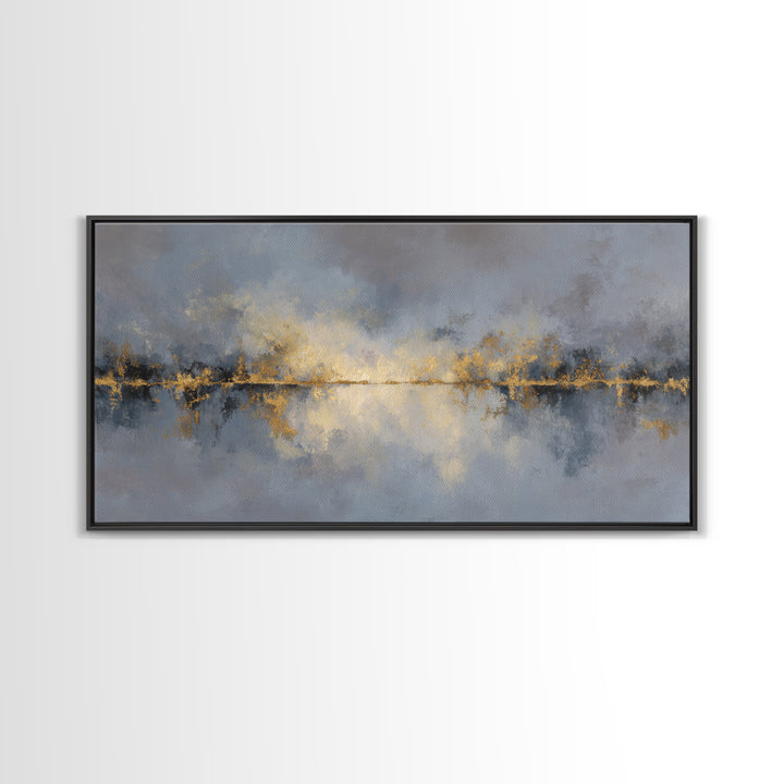 Gold Accented Abstract for Upscale Lobby Framed Canvas Print, Hotel Art, Printable Art, Hotel Decor, Abstract Art, Boutique, HOT-2x1-81