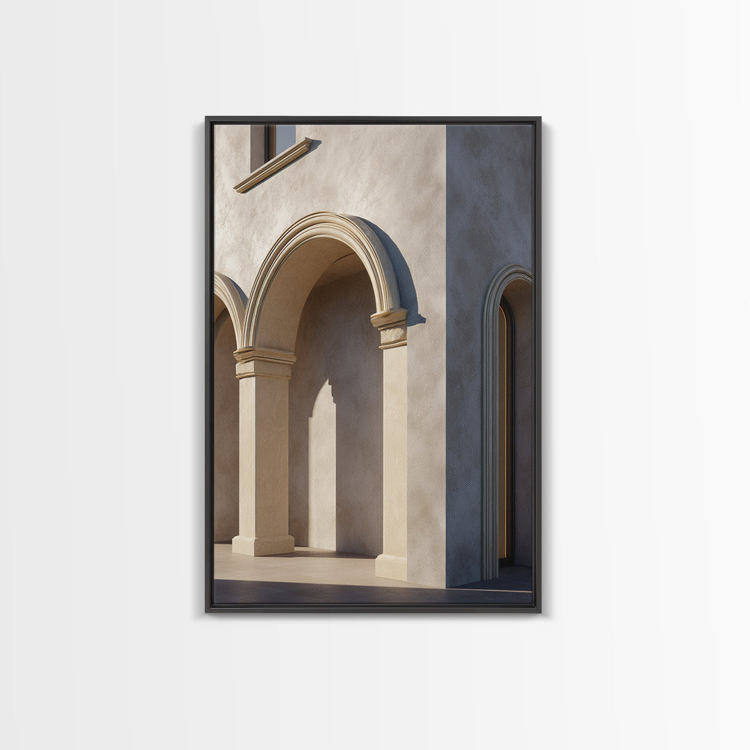 Minimal Architectural Arch Study Framed Canvas Print, Hotel Art, Hotel Decor, Oil Painting, Boutique, Modern Wall Art, HOT-2x3-12