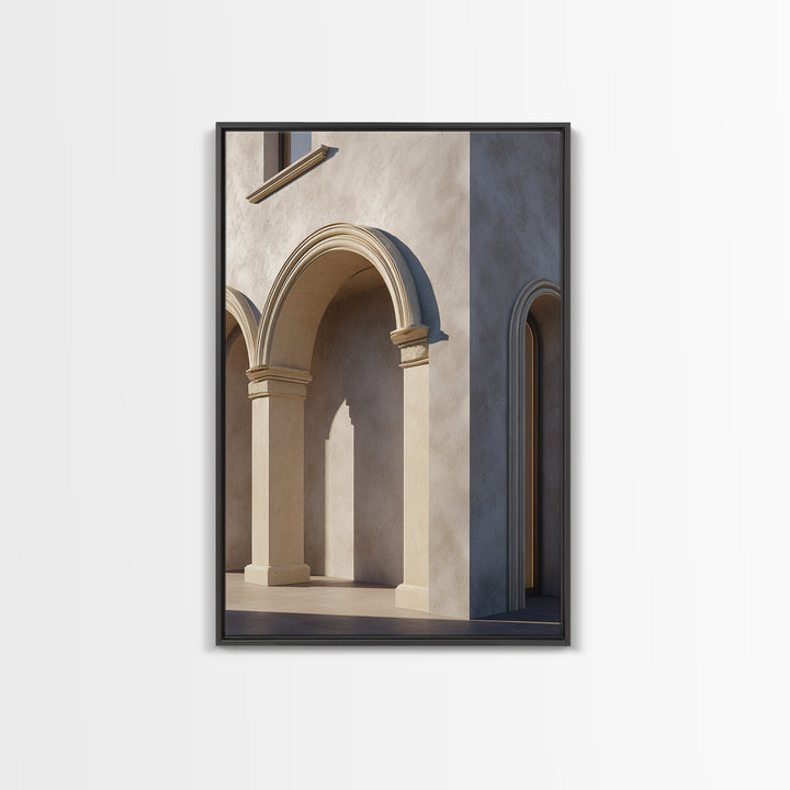 Minimal Architectural Arch Study Framed Canvas Print, Hotel Art, Hotel Decor, Oil Painting, Boutique, Modern Wall Art, HOT-2x3-12
