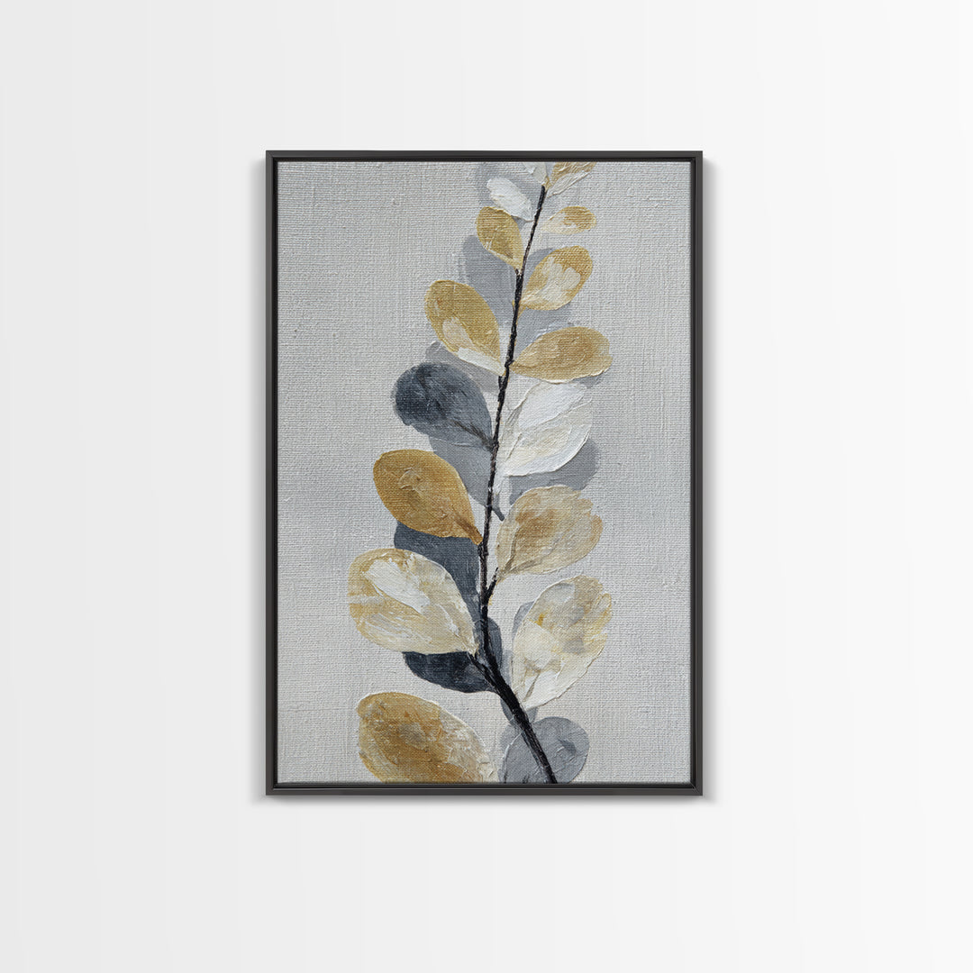 Elegant Botanical Branch on Ivory Ground Framed Canvas Print, Hotel Art, Large Wall Art, Hotel Decor, Fine Art, Boutique, HOT-2x3-13