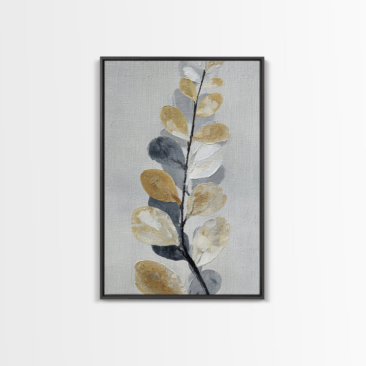 Elegant Botanical Branch on Ivory Ground Framed Canvas Print, Hotel Art, Large Wall Art, Hotel Decor, Fine Art, Boutique, HOT-2x3-13