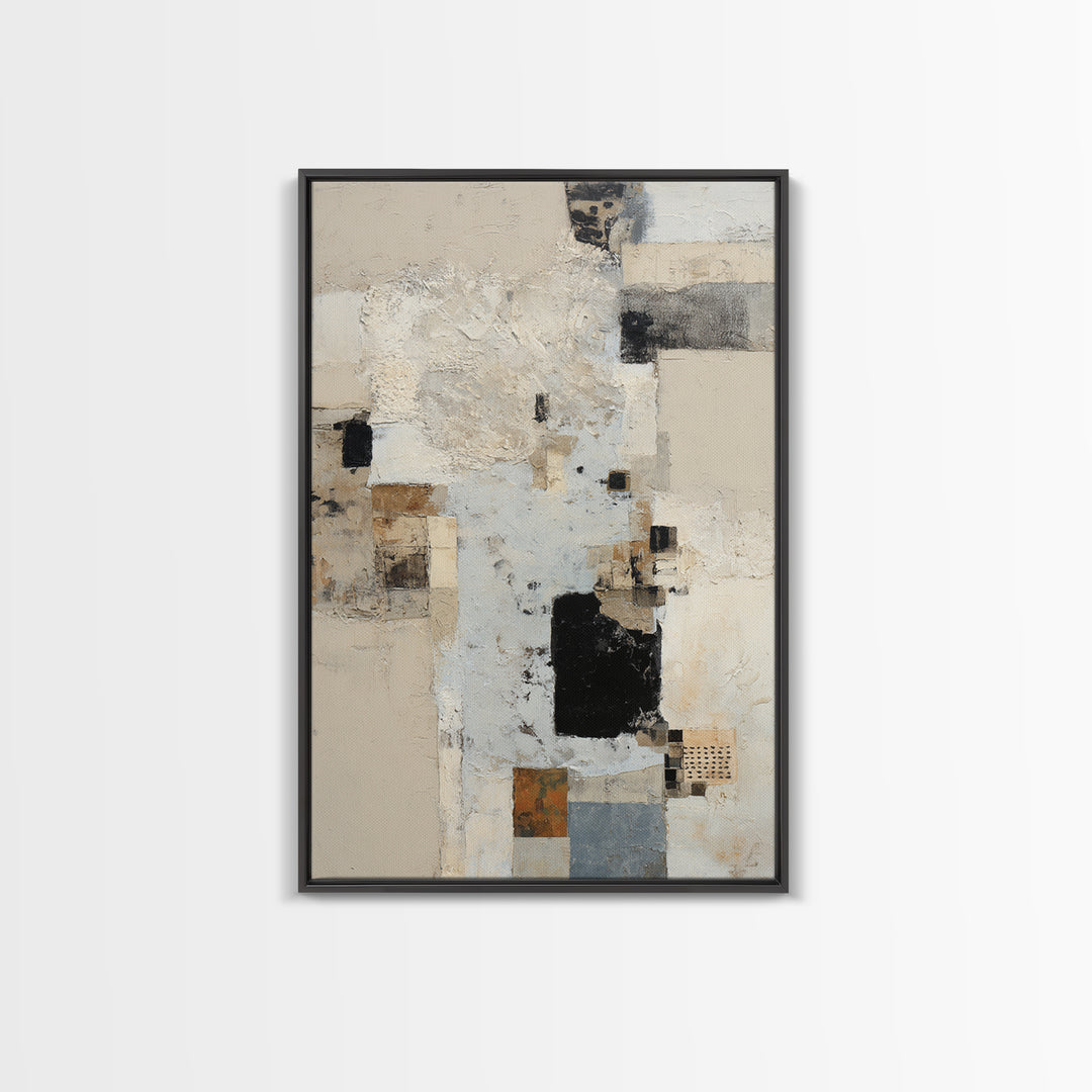 Sophisticated Neutral Abstract Framed Canvas Print, Hotel Art, Printable Art, Hotel Decor, Abstract Art, Boutique, HOT-2x3-33