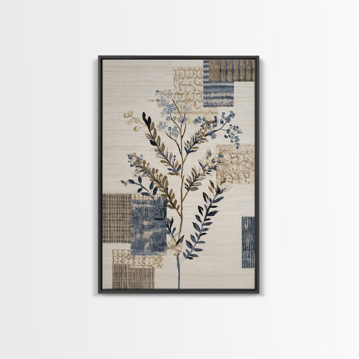 Elegant Botanical Branch on Ivory Ground Framed Canvas Print, Hotel Art, Large Wall Art, Hotel Decor, Fine Art, Boutique, HOT-2x3-37