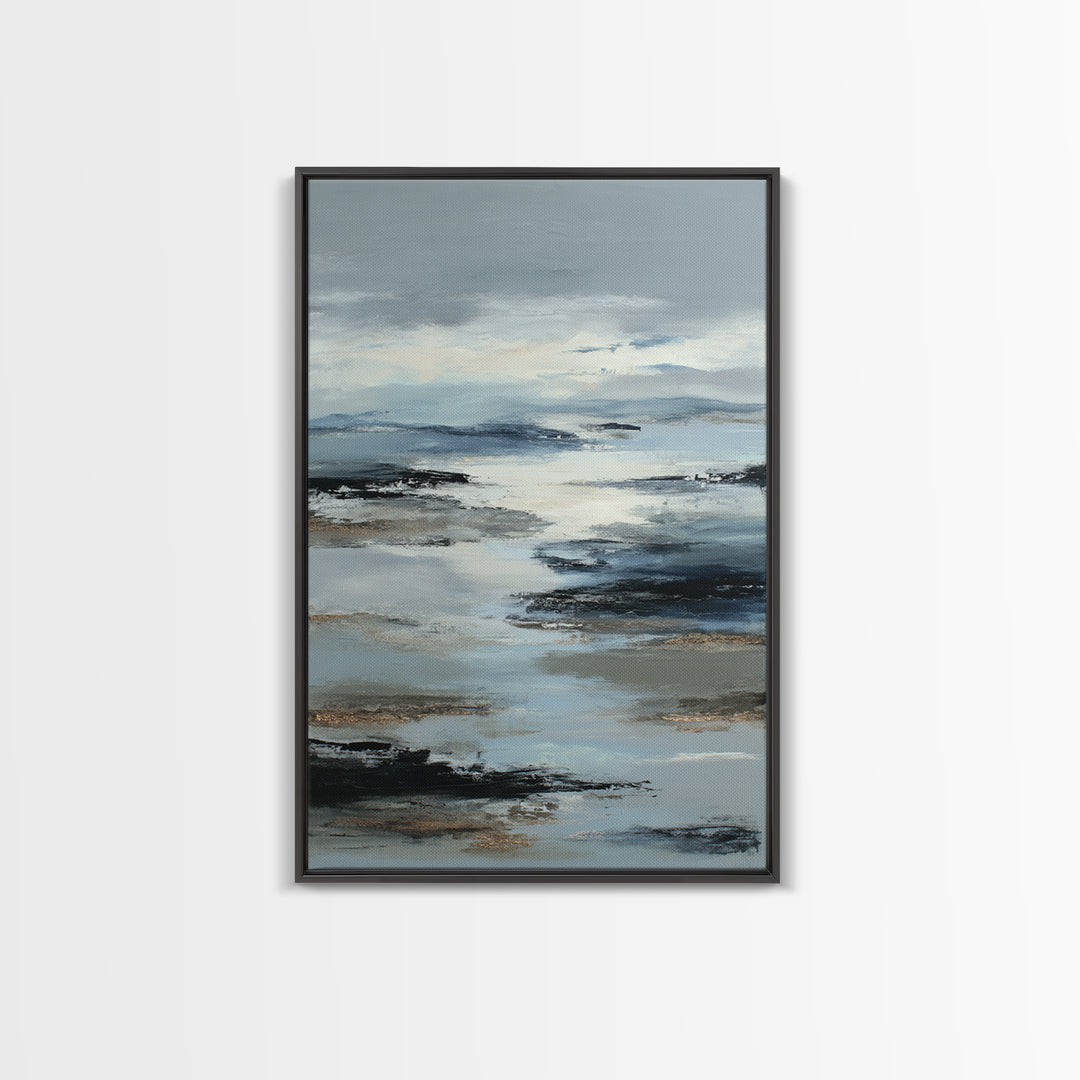 Soft Abstract Wave Forms Framed Canvas Print, Hotel Art, Home Decor, Hotel Decor, Abstract Art, Boutique, Framed Art, HOT-2x3-42