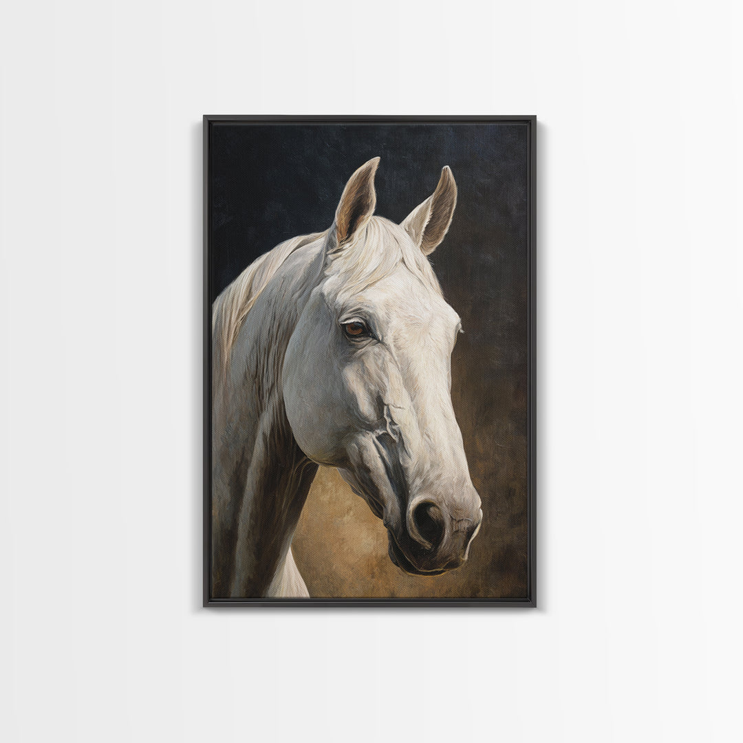 Neutral Horse Portrait Canvas Print, Hotel Art, Art Prints, Hotel Decor, Fine Art, Boutique, Modern Wall Art, Wall Sculpture, HOT-2x3-72
