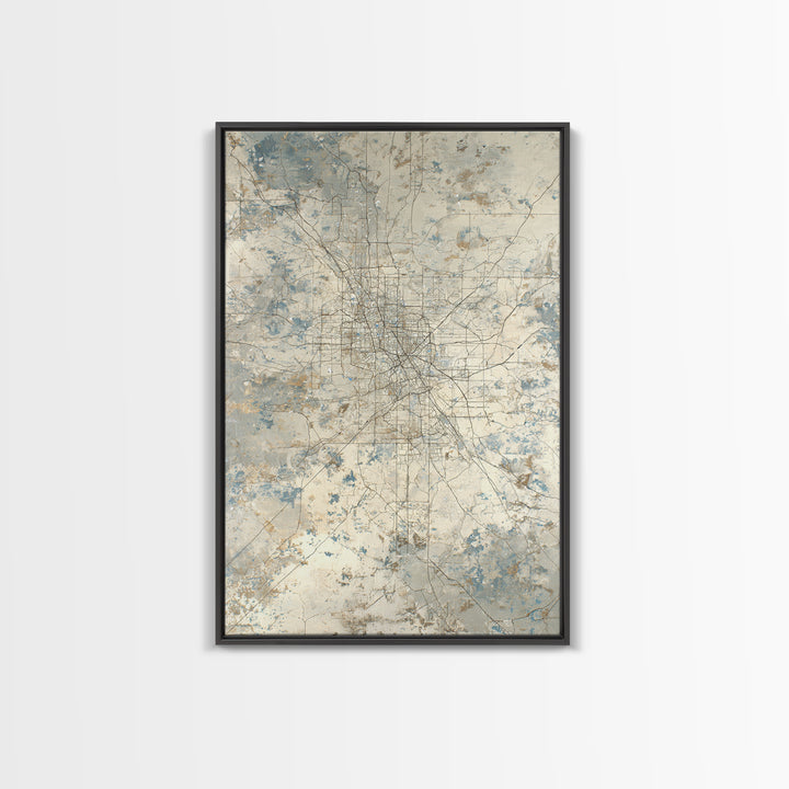 City Map Abstract Lines Without Readable Labels Framed Canvas Print, Hotel Art, City Wall Art, Hotel Decor, Abstract Art, HOT-2x3-8