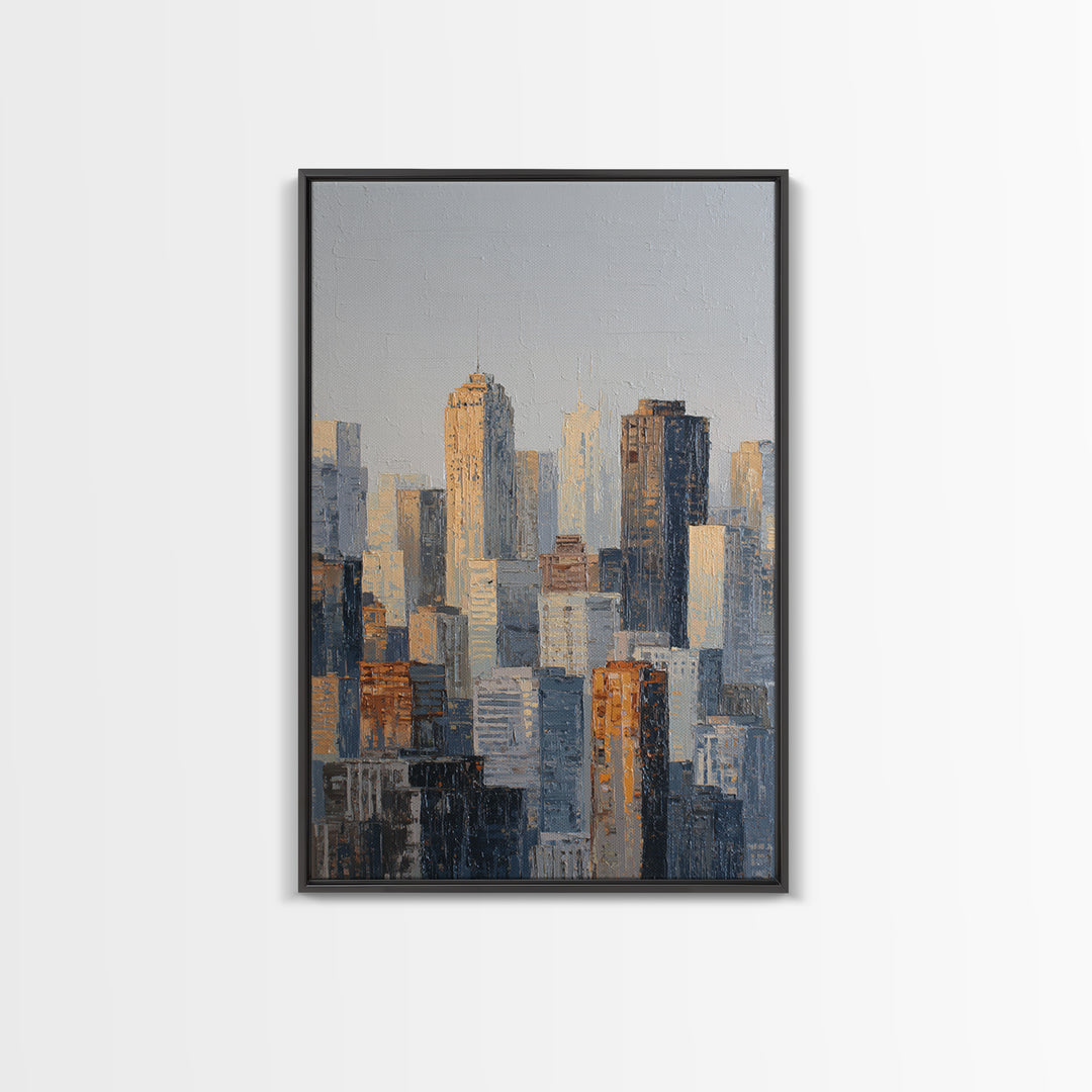 Quiet City Skyline Canvas Print, Hotel Art, Hotel Decor, Abstract Art, Boutique, Beach Decor, Minimalist Wall Art, HOT-2x3-82
