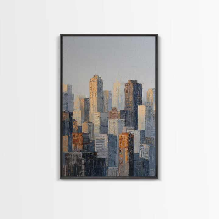 Quiet City Skyline Canvas Print, Hotel Art, Hotel Decor, Abstract Art, Boutique, Beach Decor, Minimalist Wall Art, HOT-2x3-82