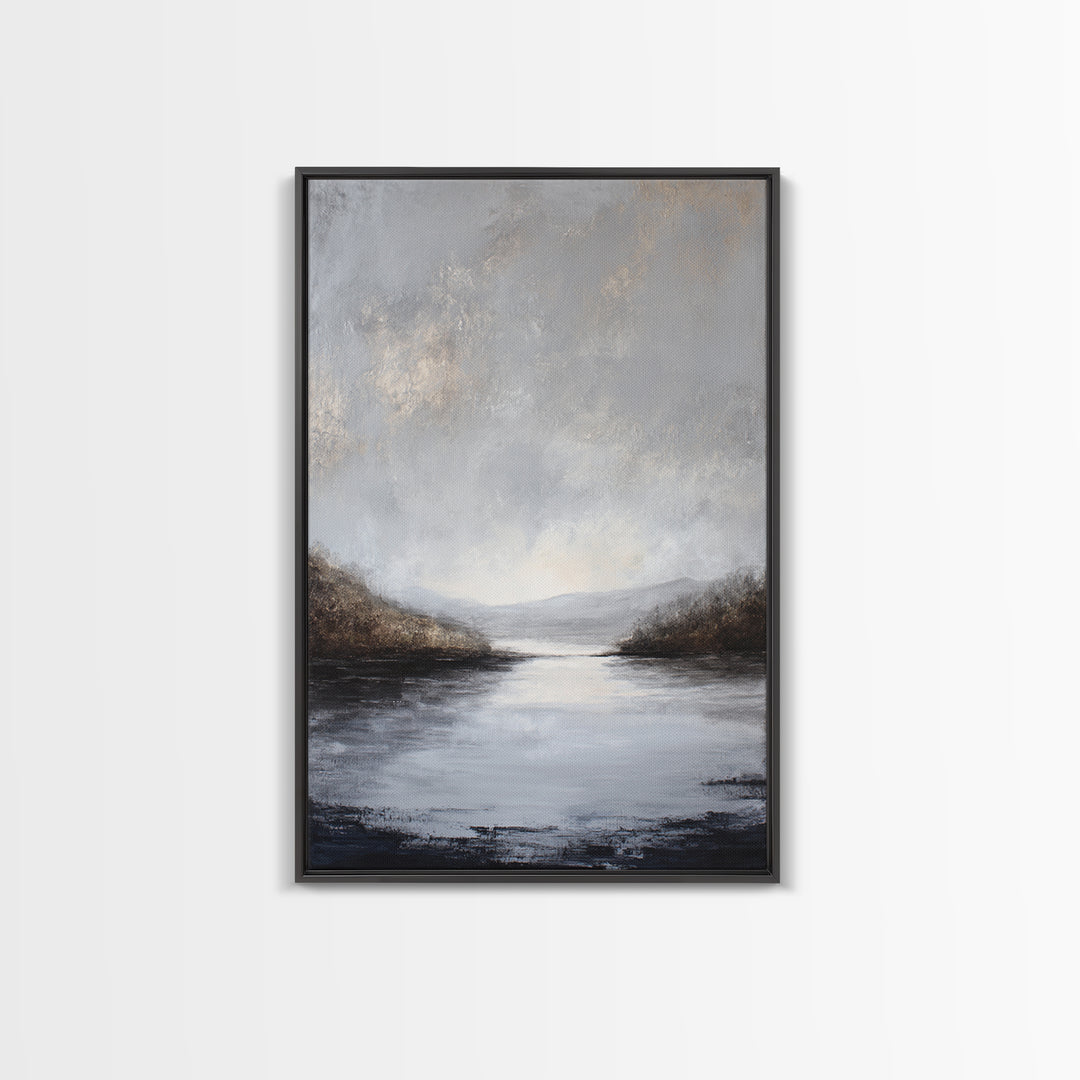 Luxury Monochrome Landscape Canvas Print, Hotel Art, Art Deco, Hotel Decor, Boutique, Minimalist Wall Art, Gallery Wall Art, HOT-2x3-86