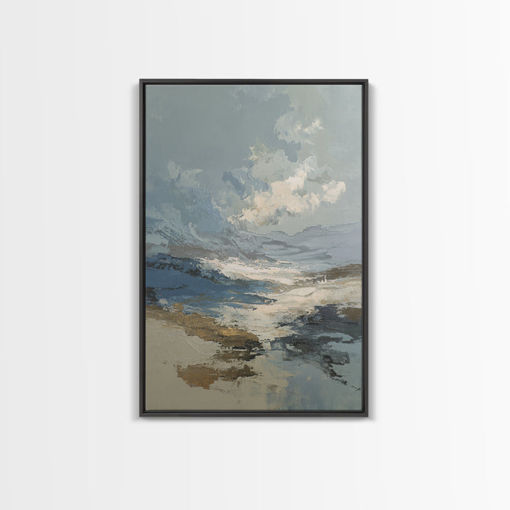 Soft Abstract Wave Forms Framed Canvas Print, Hotel Art, Abstract Art, Hotel Decor, Fine Art, Boutique, Gallery Wall Art, HOT-2x3-90