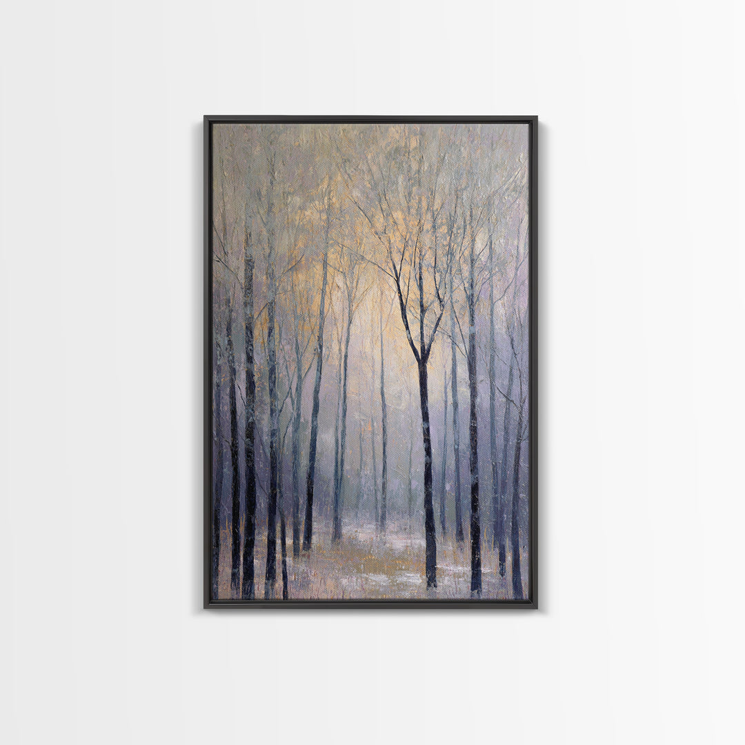 Misty Forest with Refined Calm Atmosphere Framed Canvas Print, Hotel Art, Framed Art, Hotel Decor, Fine Art, Boutique, HOT-2x3-94