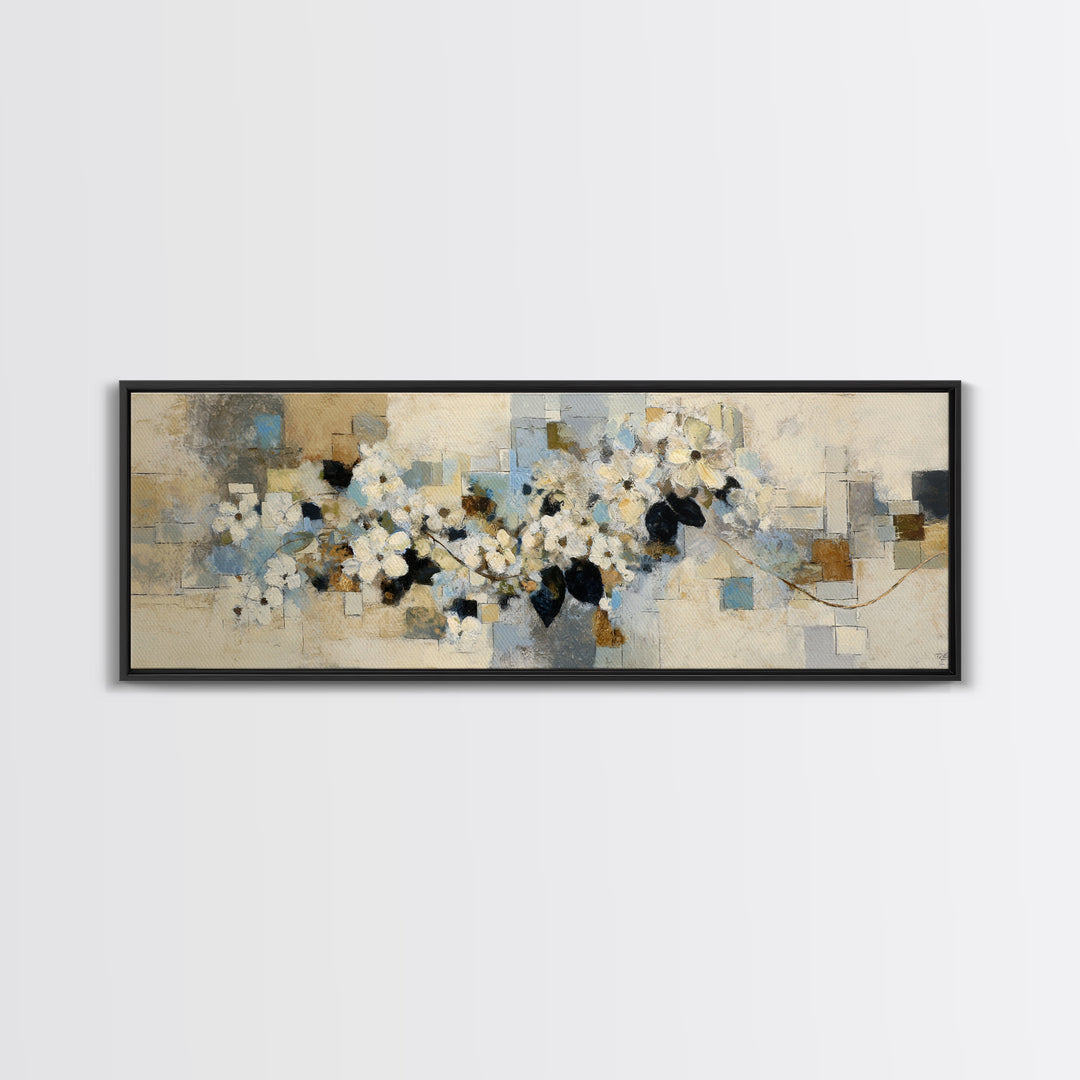 Classic Oil Painted Floral Still Life Framed Canvas Print, Hotel Art, Wall Sculpture, Hotel Decor, Fine Art, Boutique, HOT-3x1-1