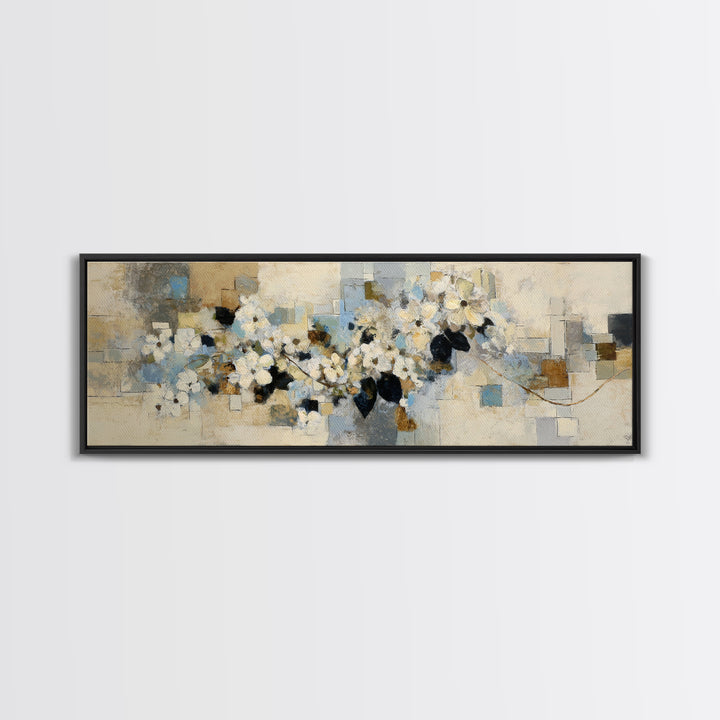Classic Oil Painted Floral Still Life Framed Canvas Print, Hotel Art, Wall Sculpture, Hotel Decor, Fine Art, Boutique, HOT-3x1-1