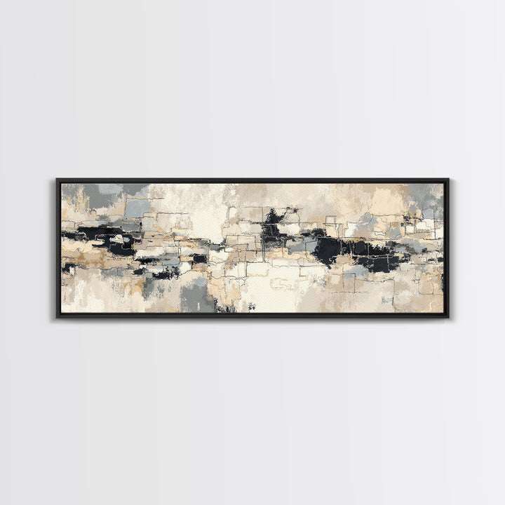 City Map Abstract Lines Without Readable Labels Canvas Print, Hotel Art, Wall Sculpture, Hotel Decor, Abstract Art, Boutique, HOT-3x1-16