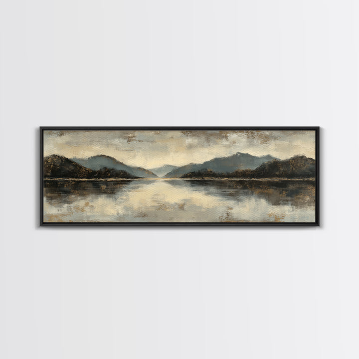 Serene Mountain Lake for Boutique Hotel Mood Canvas Print, Hotel Art, Travel Poster, Hotel Decor, Fine Art, Boutique, HOT-3x1-24