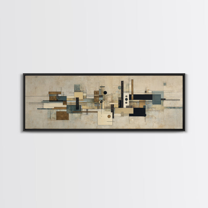 Modern Geometric Composition Canvas Print, Hotel Art, Abstract Art, Hotel Decor, Fine Art, Boutique, Gallery Wall Art, HOT-3x1-71