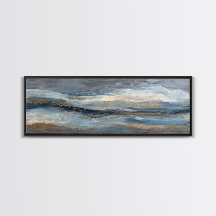 Soft Abstract Wave Forms Framed Canvas Print, Hotel Art, Coastal Wall Art, Hotel Decor, Fine Art, Boutique, Fine Art Print, HOT-3x1-74