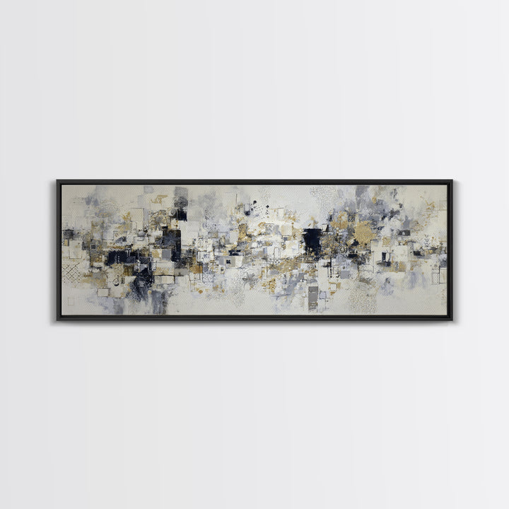 Simple Black Line Figure Framed Canvas Print, Hotel Art, Large Wall Art, Hotel Decor, Fine Art, Boutique, Beach Decor, HOT-3x1-87