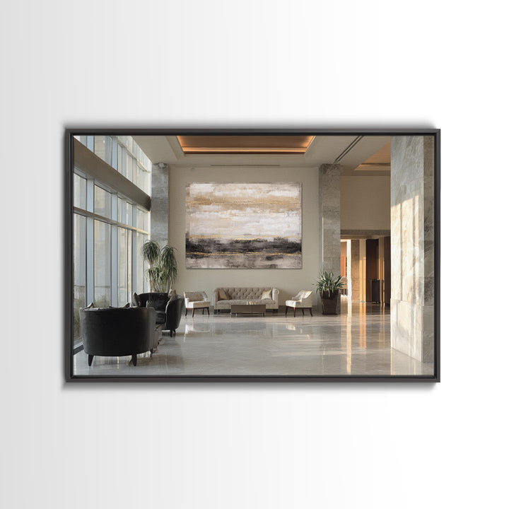 Gold Accented Abstract for Upscale Lobby Canvas Print, Hotel Art, Minimalist Wall Art, Hotel Decor, Abstract Art, Boutique, HOT-3x2-17