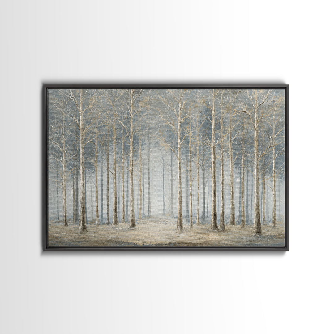 Misty Forest with Refined Calm Atmosphere Framed Canvas Print, Hotel Art, Framed Art, Hotel Decor, Fine Art, Boutique, HOT-3x2-18