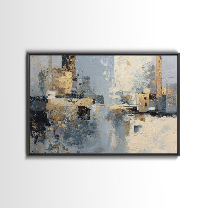City Map Abstract Lines Without Readable Labels Framed Canvas Print, Hotel Art, Wall Sculpture, Hotel Decor, Abstract Art, HOT-3x2-28