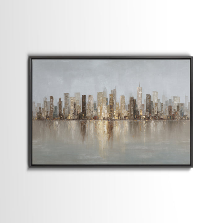Quiet City Skyline Canvas Print, Hotel Art, Coastal Decor, Hotel Decor, Fine Art, Boutique, Statement Artwork, Boho Decor, HOT-3x2-30