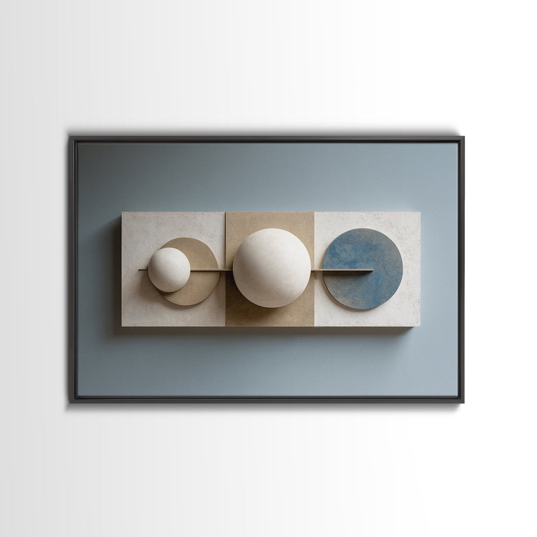 Minimal Sculpture Shapes Framed Canvas Print, Hotel Art, City Wall Art, Hotel Decor, Abstract Art, Boutique, Minimalist Decor, HOT-3x2-40