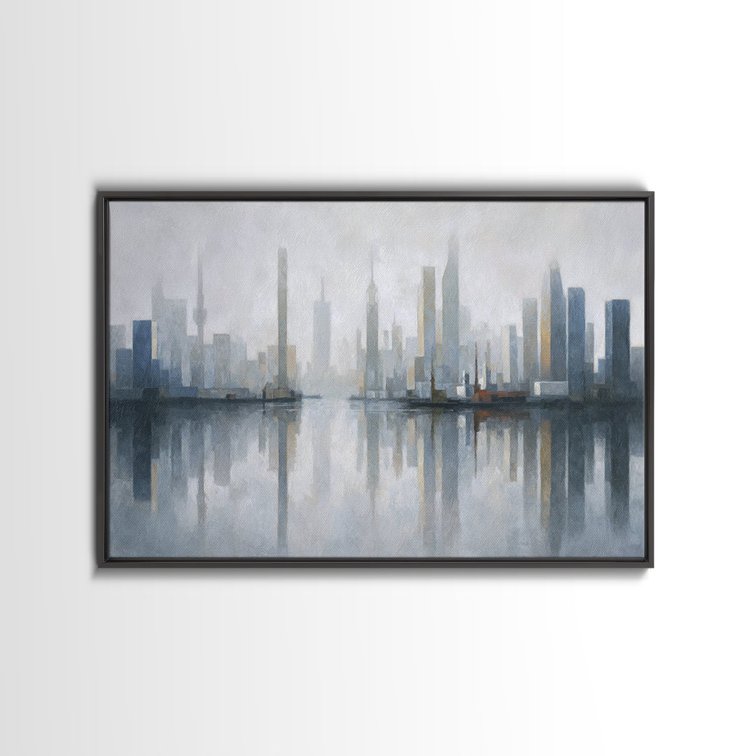 Quiet City Skyline Canvas Print, Hotel Art, Coastal Decor, Hotel Decor, Fine Art, Boutique, Statement Artwork, Boho Decor, HOT-3x2-54