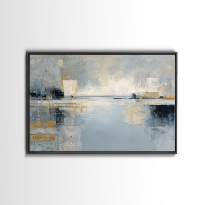 Large Calming Seascape Framed Canvas Print, Hotel Art, Art Deco, Hotel Decor, Fine Art, Boutique, Minimalist Wall Art, HOT-3x2-7