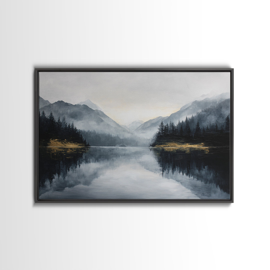 Luxury Monochrome Landscape Framed Canvas Print, Hotel Art, City Wall Art, Hotel Decor, Fine Art, Boutique, Minimalist Decor, HOT-3x2-82
