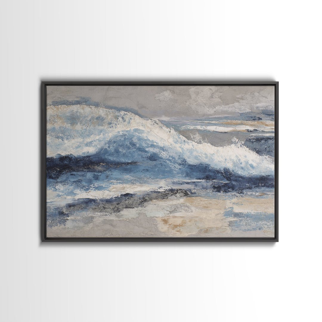 Soft Abstract Wave Forms Framed Canvas Print, Hotel Art, Minimalist Wall Art, Hotel Decor, Abstract Art, Boutique, HOT-3x2-86
