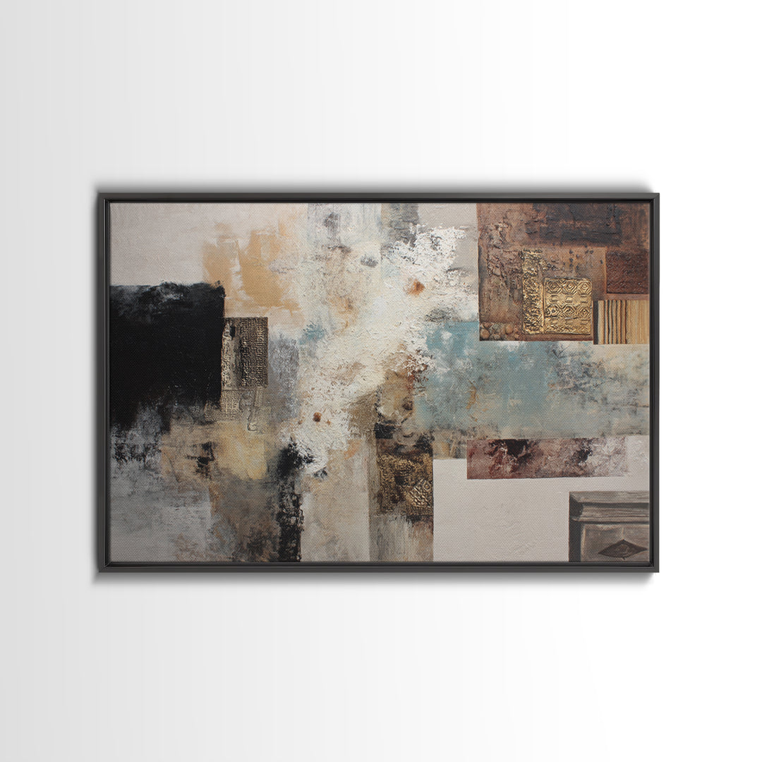 Gold Accented Abstract for Upscale Lobby Canvas Print, Hotel Art, Boho Decor, Hotel Decor, Fine Art, Boutique, Painting, HOT-3x2-89