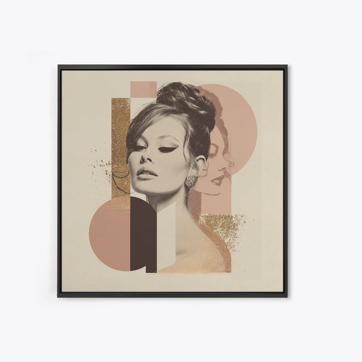 Mod 1960s Beauty Portrait Canvas Print, Hair Salon Art, African American Art, Living Room Decor, Fine Art, Style, Salon Sign, HSA-1x1-19