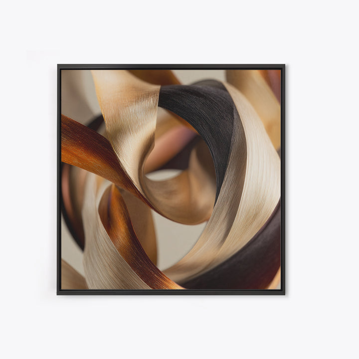 Hair Strands Turning into Abstract Ribbons Framed Canvas Print, Hair Salon Art, Salon Sign, Living Room Decor, Fine Art, Style, HSA-1x1-21