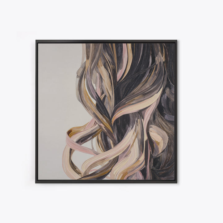 Hair Strands Turning into Abstract Ribbons Canvas Print, Hair Salon Art, Gallery Decor, Living Room Decor, Abstract Art, Style, HSA-1x1-45