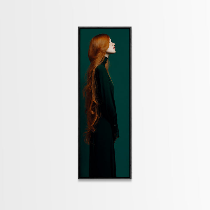 Copper Hair Silhouette Canvas Print, Hair Salon Art, Black Woman Wall Art, Living Room Decor, Fine Art, Style, Fine Art Print, HSA-1x3-22